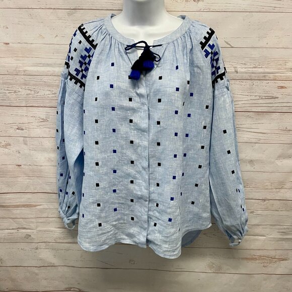 March Eleven linen embroidered blouse - Picture 5 of 9